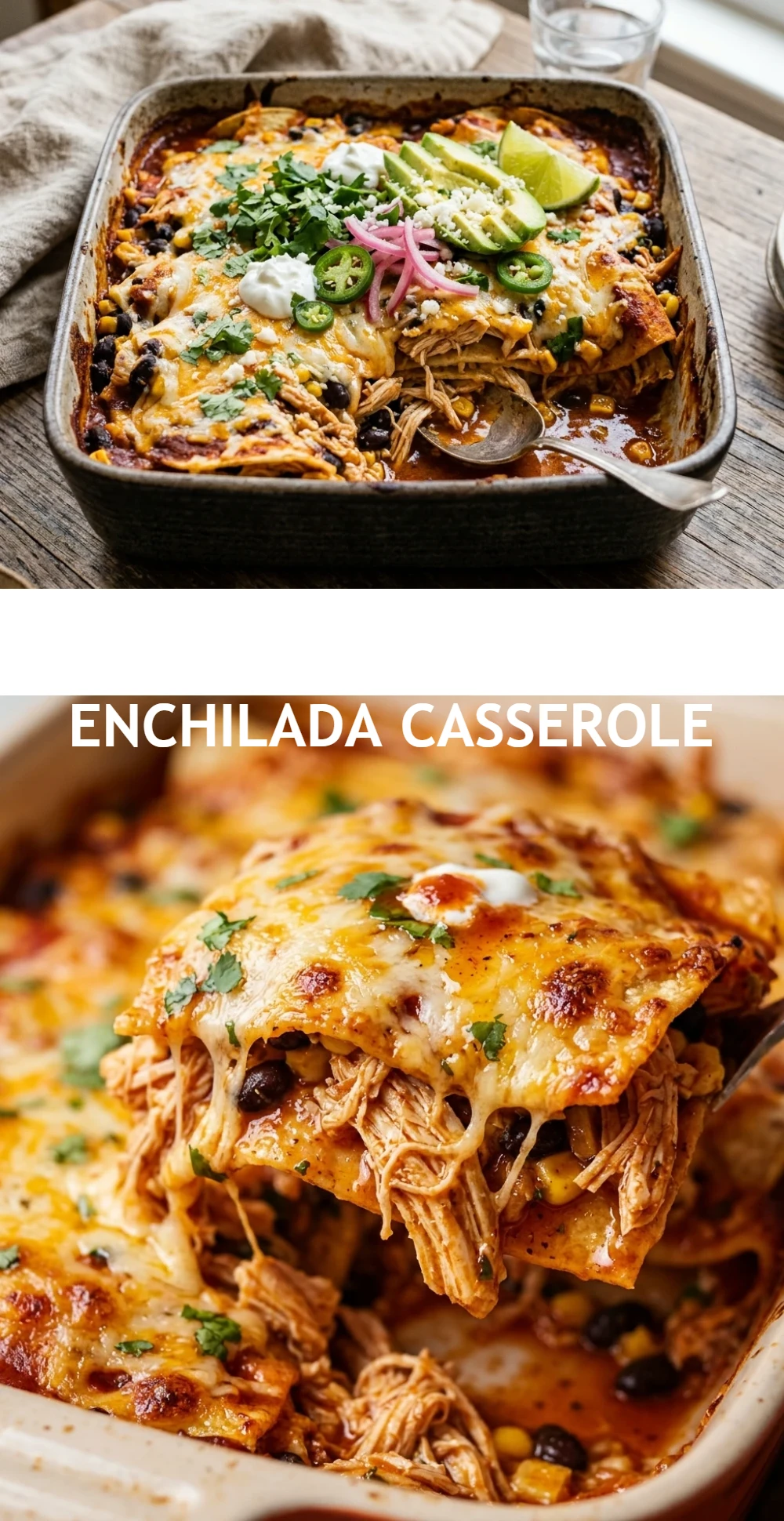High-Protein Chicken Enchilada Casserole