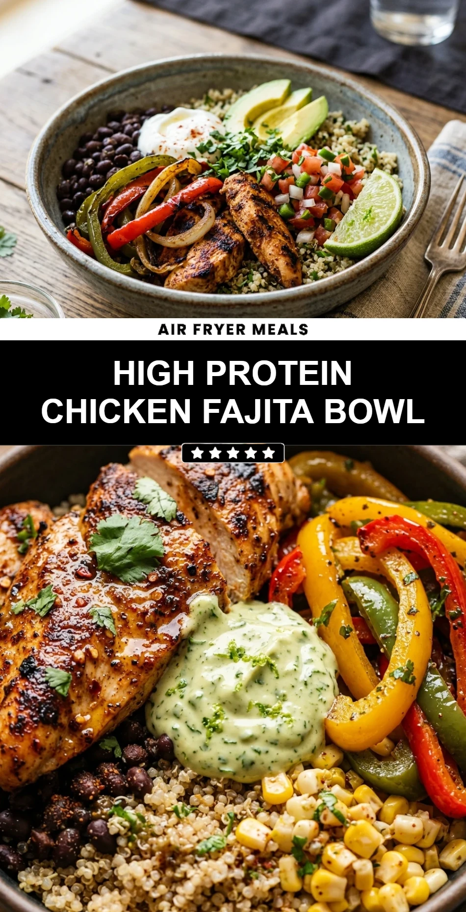 High Protein Chicken Fajita Bowl