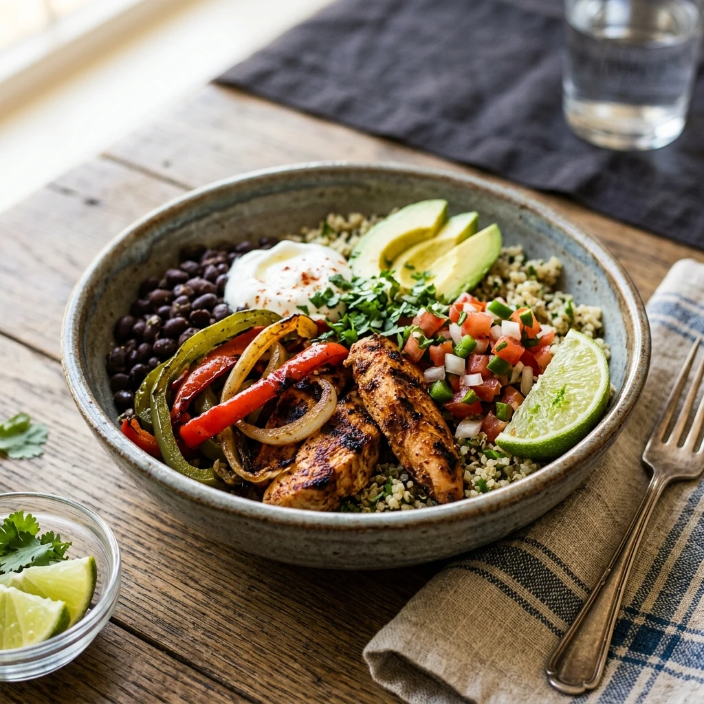 High Protein Chicken Fajita Bowl