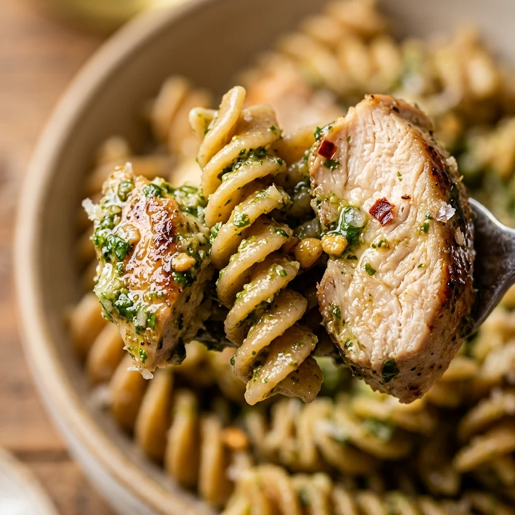 High Protein Chicken Pesto Pasta