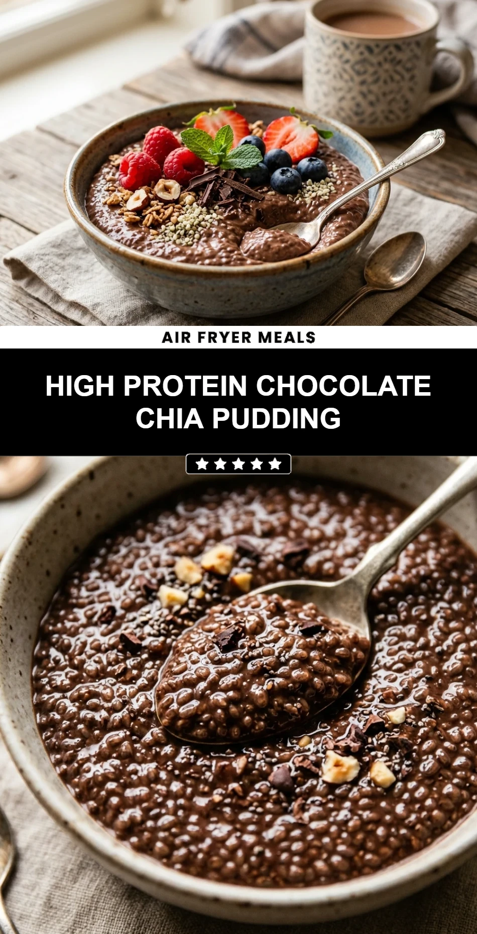 High Protein Chocolate Chia Pudding