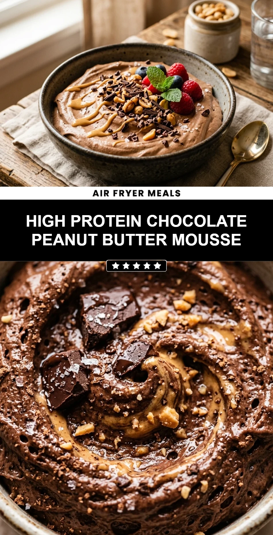 High Protein Chocolate Peanut Butter Mousse