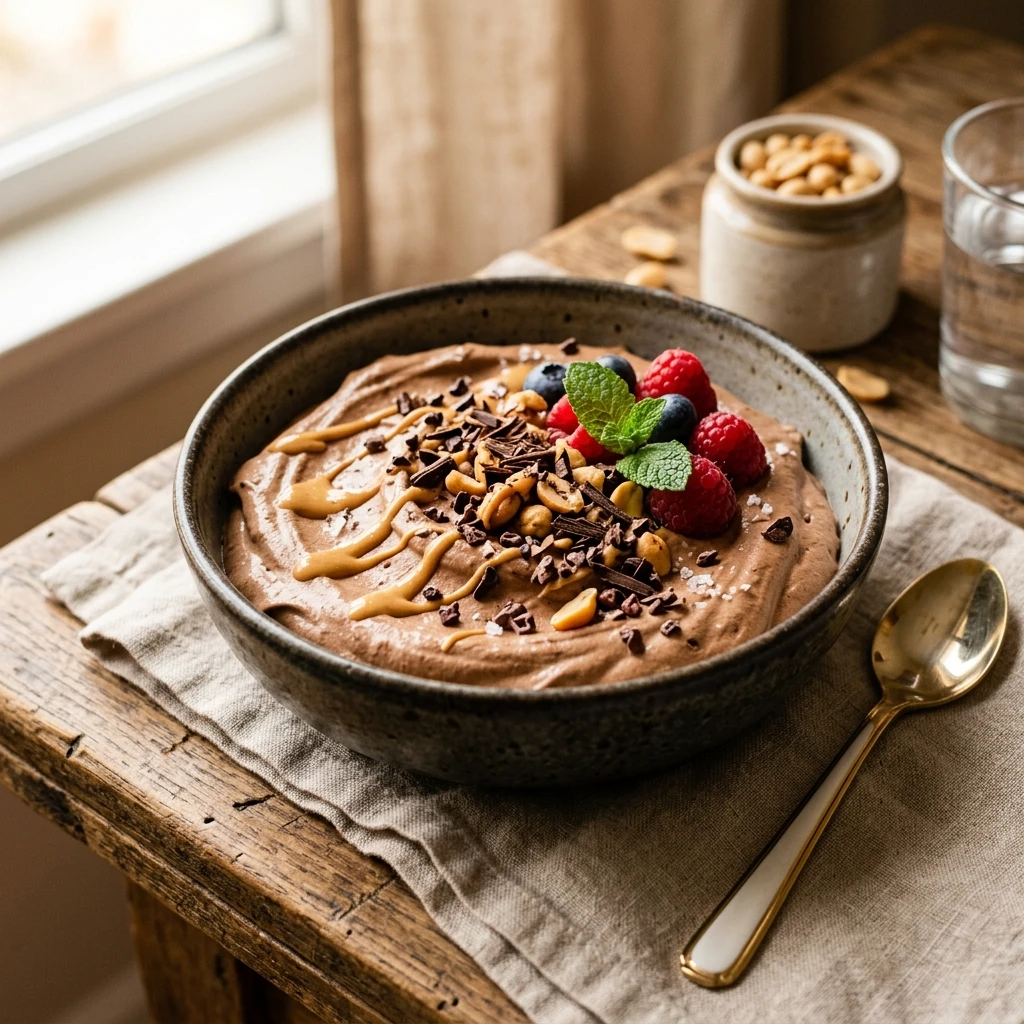 High Protein Chocolate Peanut Butter Mousse