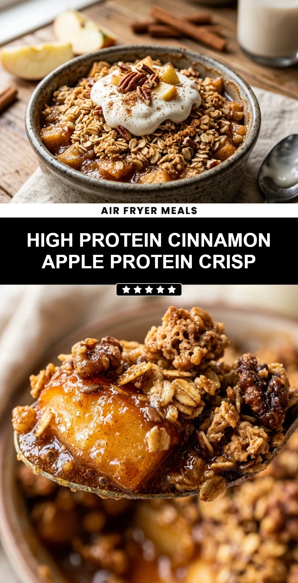 High Protein Cinnamon Apple Protein Crisp