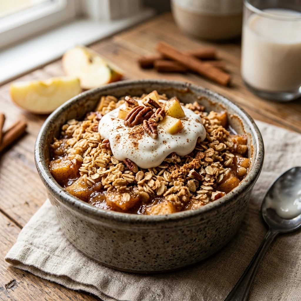 High Protein Cinnamon Apple Protein Crisp