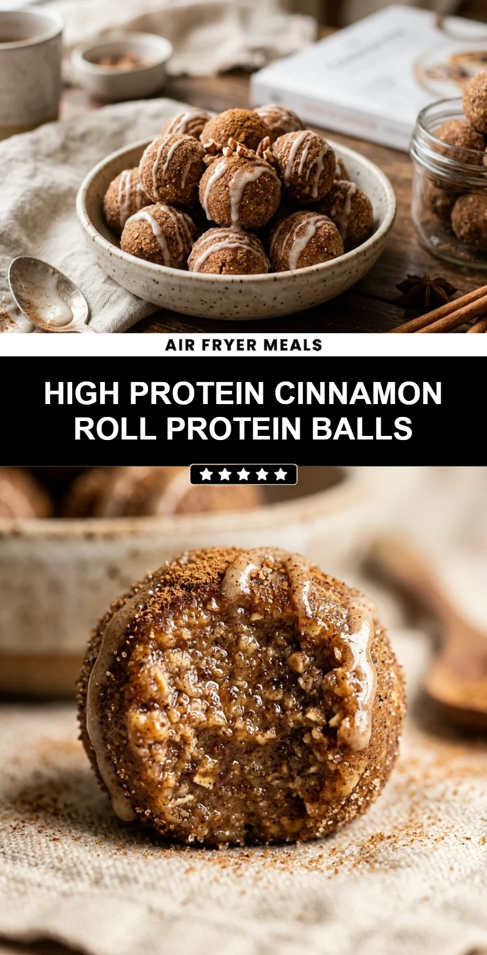 High Protein Cinnamon Roll Protein Balls