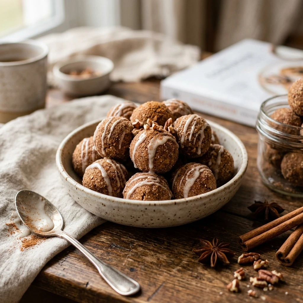 High Protein Cinnamon Roll Protein Balls