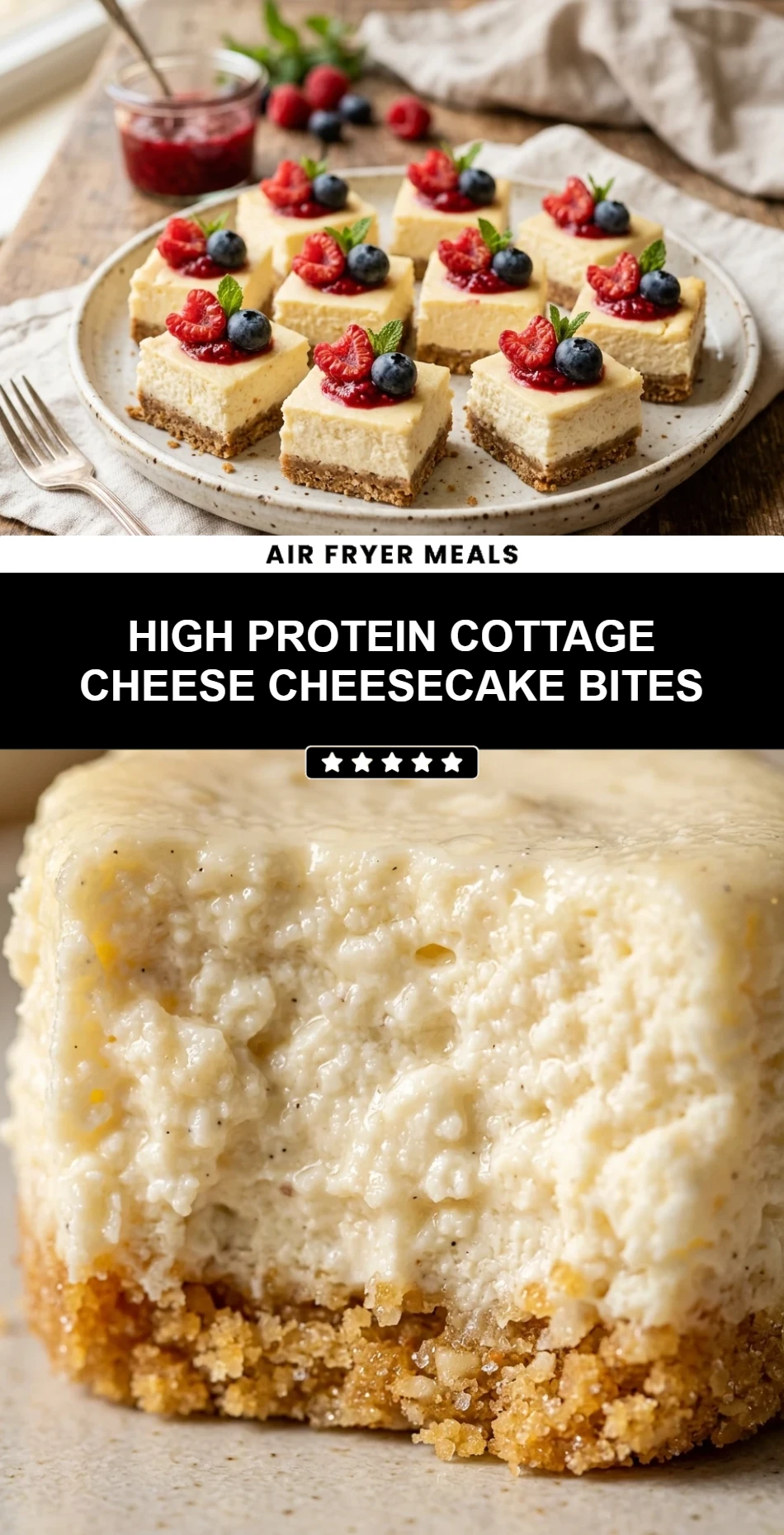 High Protein Cottage Cheese Cheesecake Bites