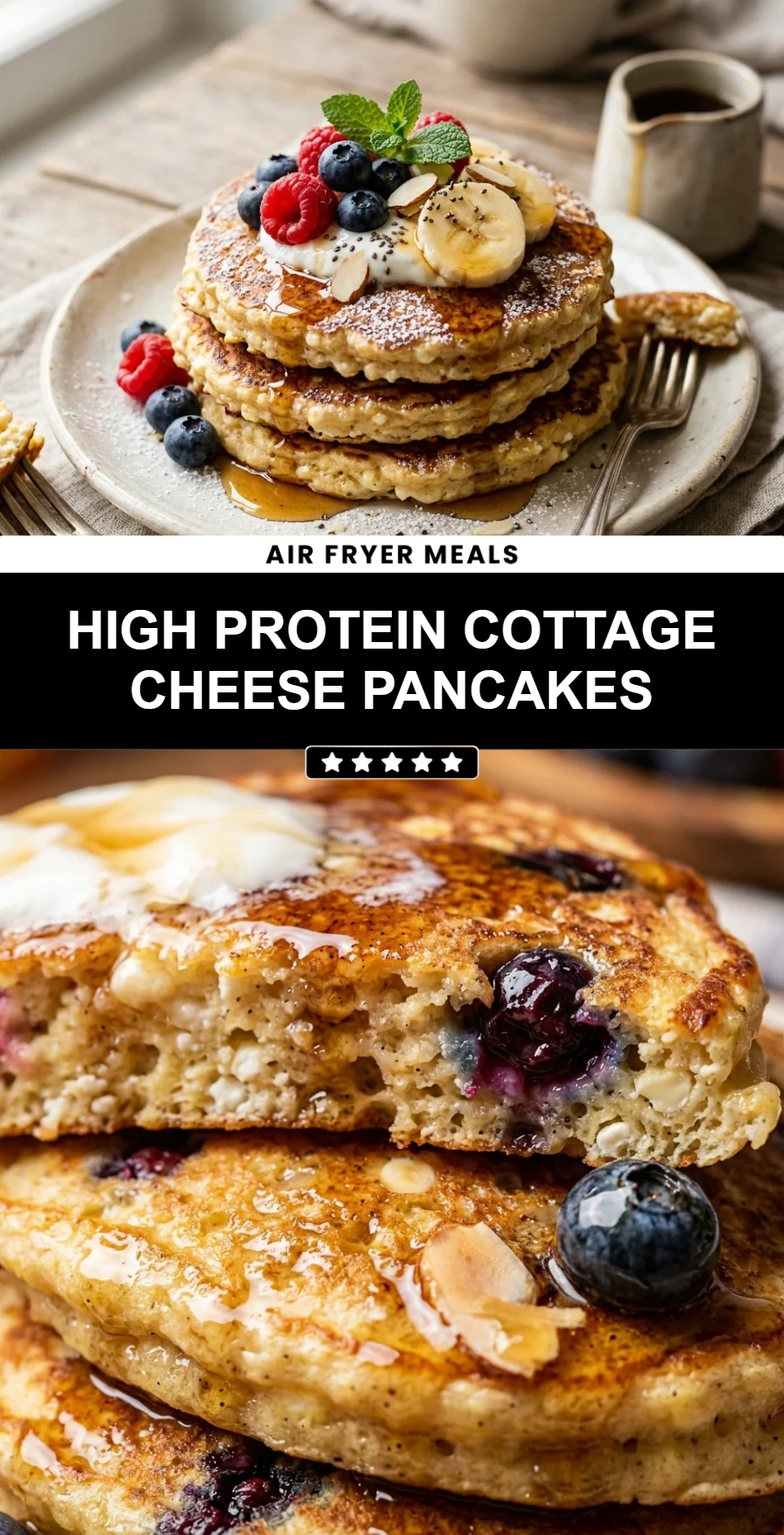 High Protein Cottage Cheese Pancakes