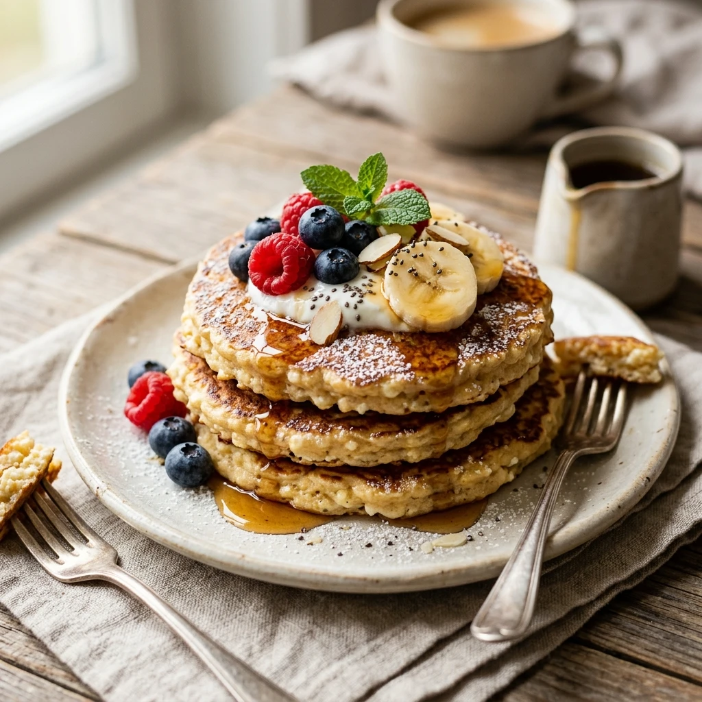 High Protein Cottage Cheese Pancakes