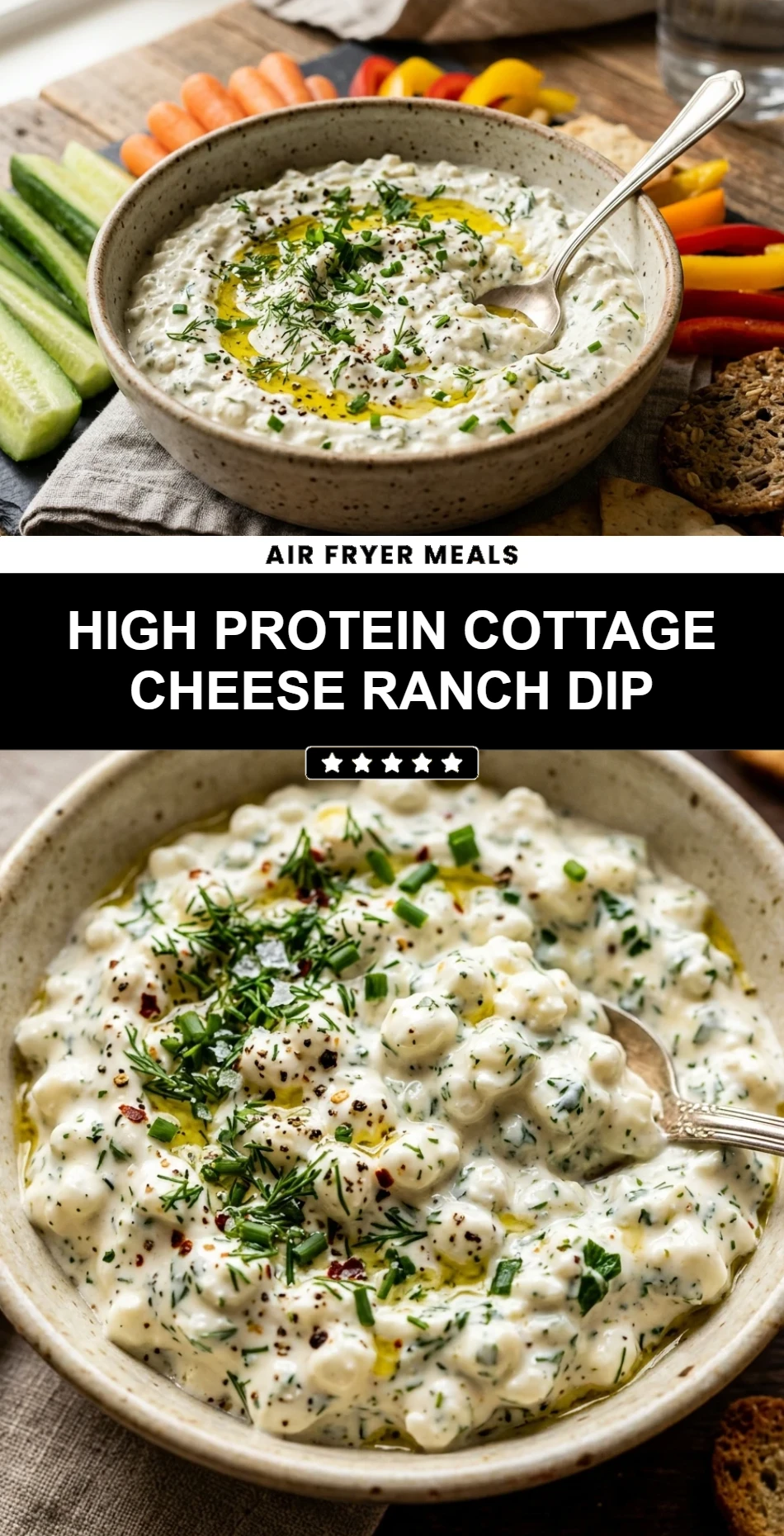 High Protein Cottage Cheese Ranch Dip