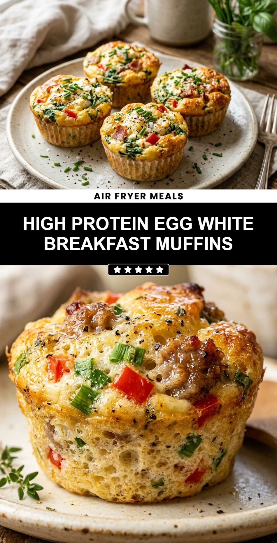 High Protein Egg White Breakfast Muffins