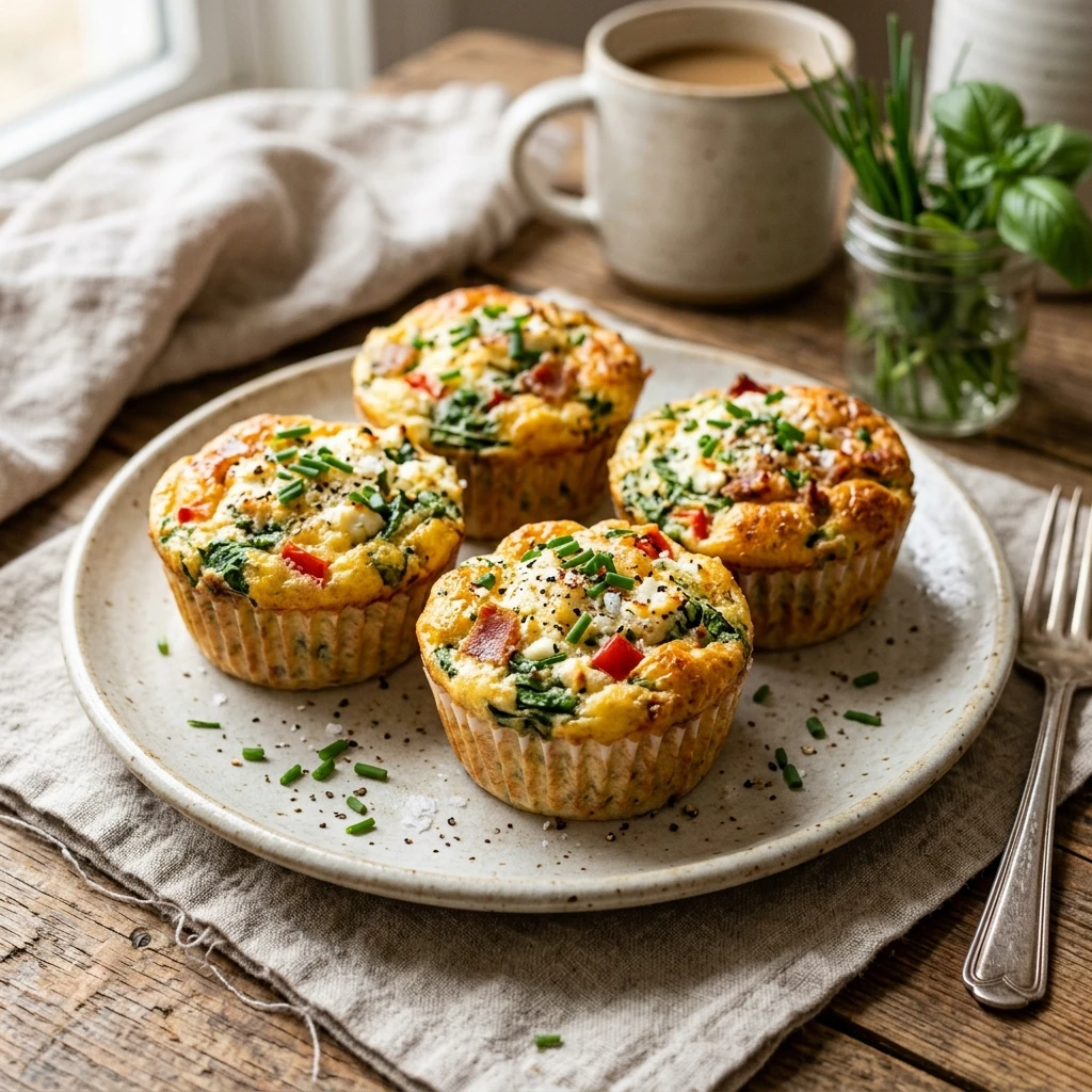 High Protein Egg White Breakfast Muffins
