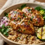High Protein Garlic Butter Chicken Bowl