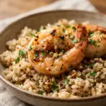High Protein Garlic Shrimp and Rice