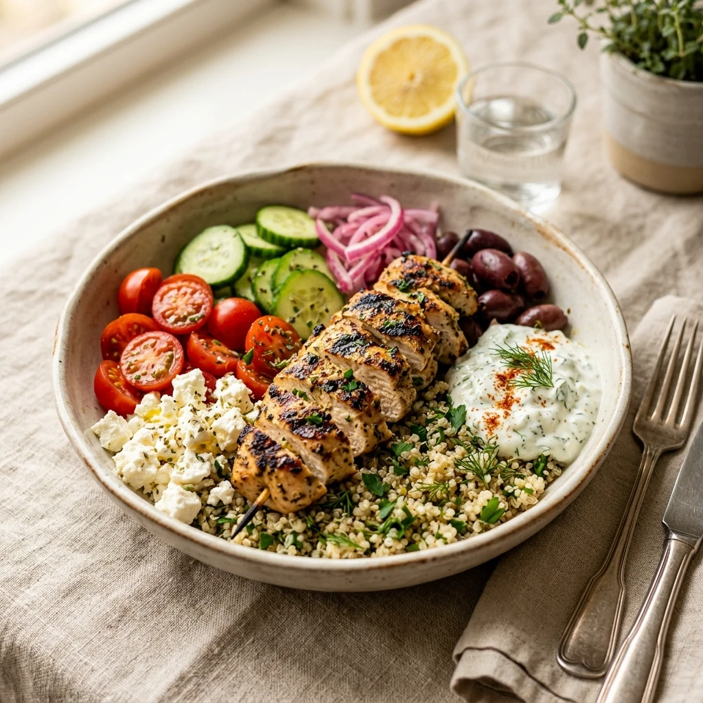 High Protein Greek Chicken Bowl