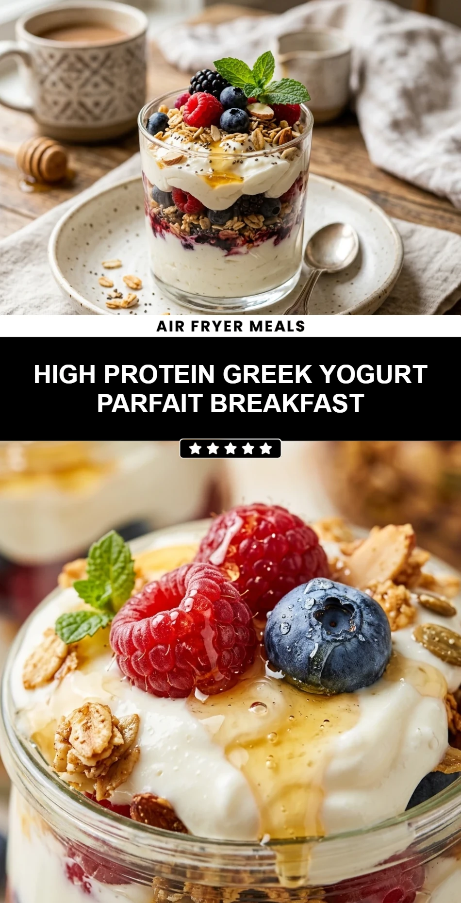 High Protein Greek Yogurt Parfait Breakfast