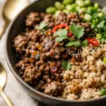 High Protein Ground Beef and Rice Bowl