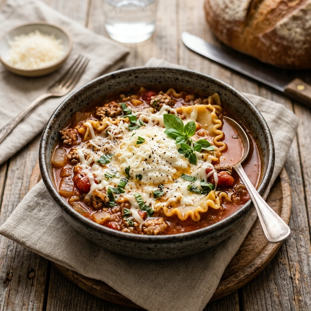 High-Protein Lasagna Soup