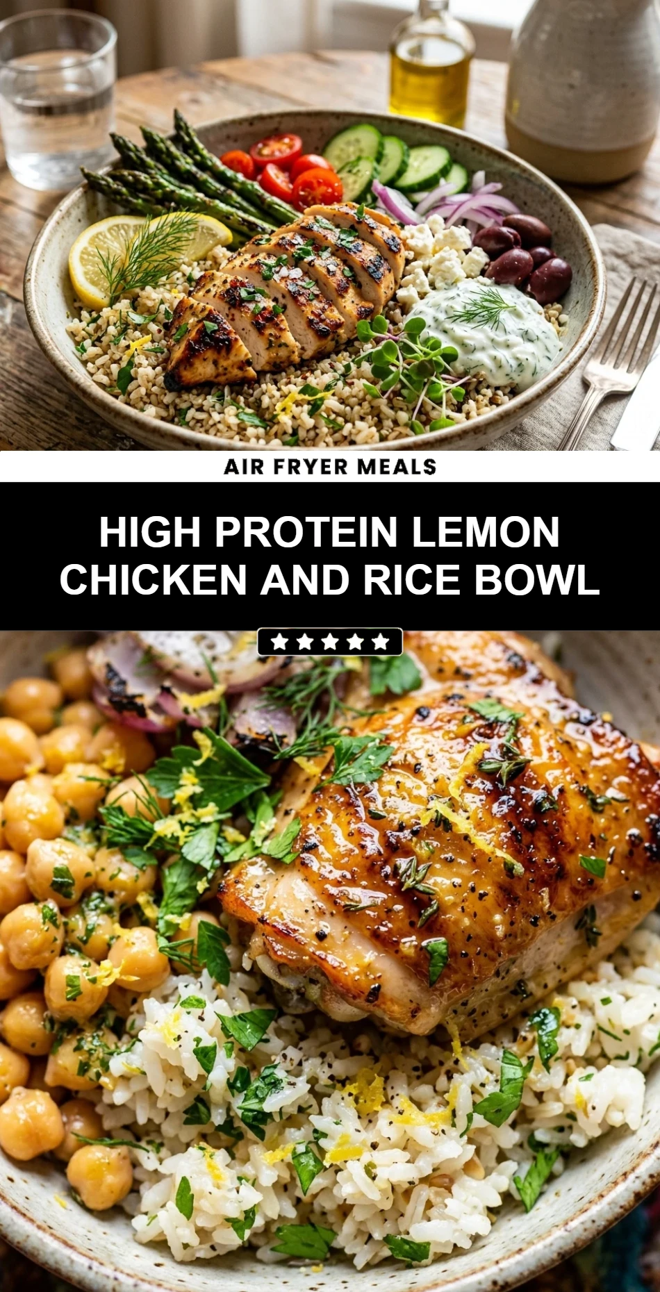 High Protein Lemon Chicken and Rice Bowl