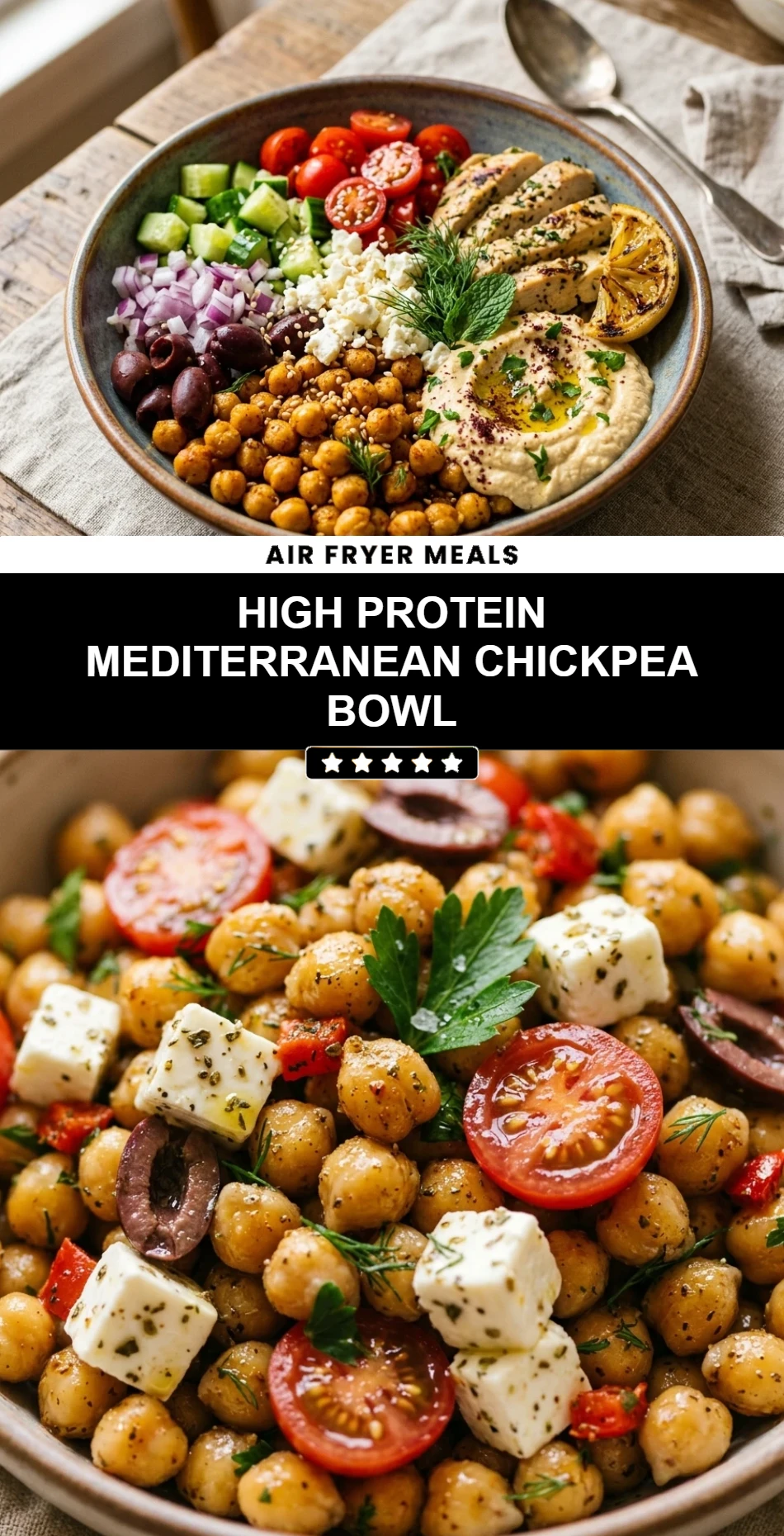 High Protein Mediterranean Chickpea Bowl
