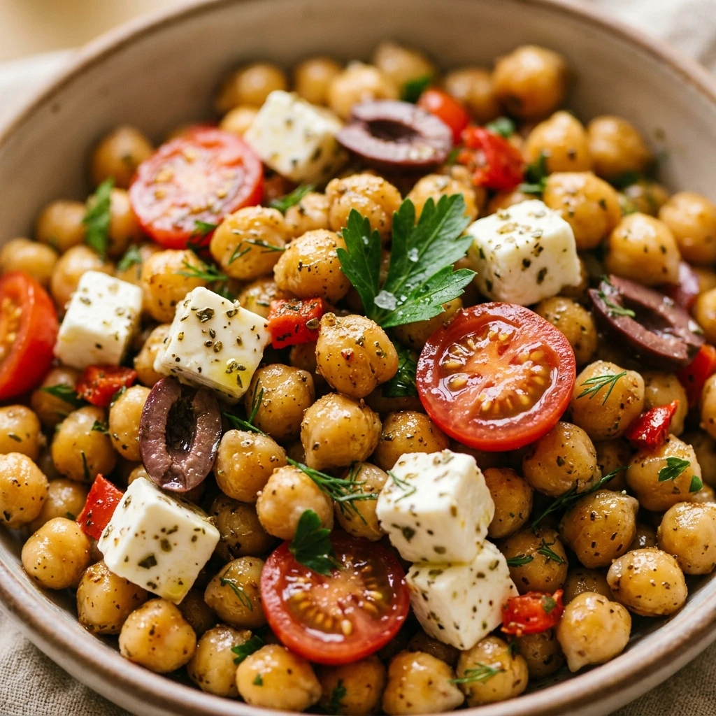High Protein Mediterranean Chickpea Bowl