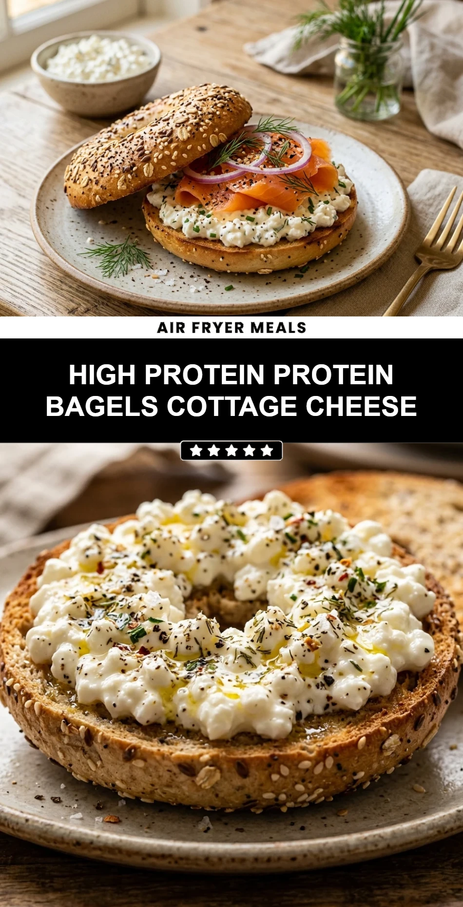 High Protein Protein Bagels Cottage Cheese