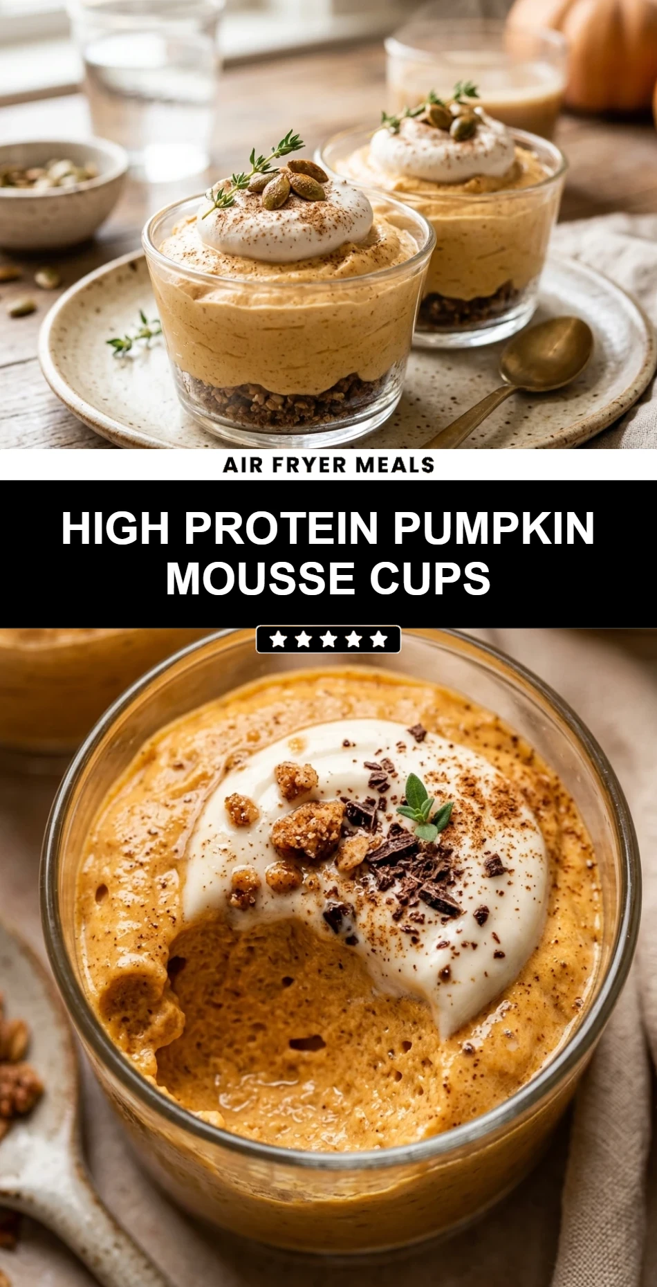 High Protein Pumpkin Mousse Cups