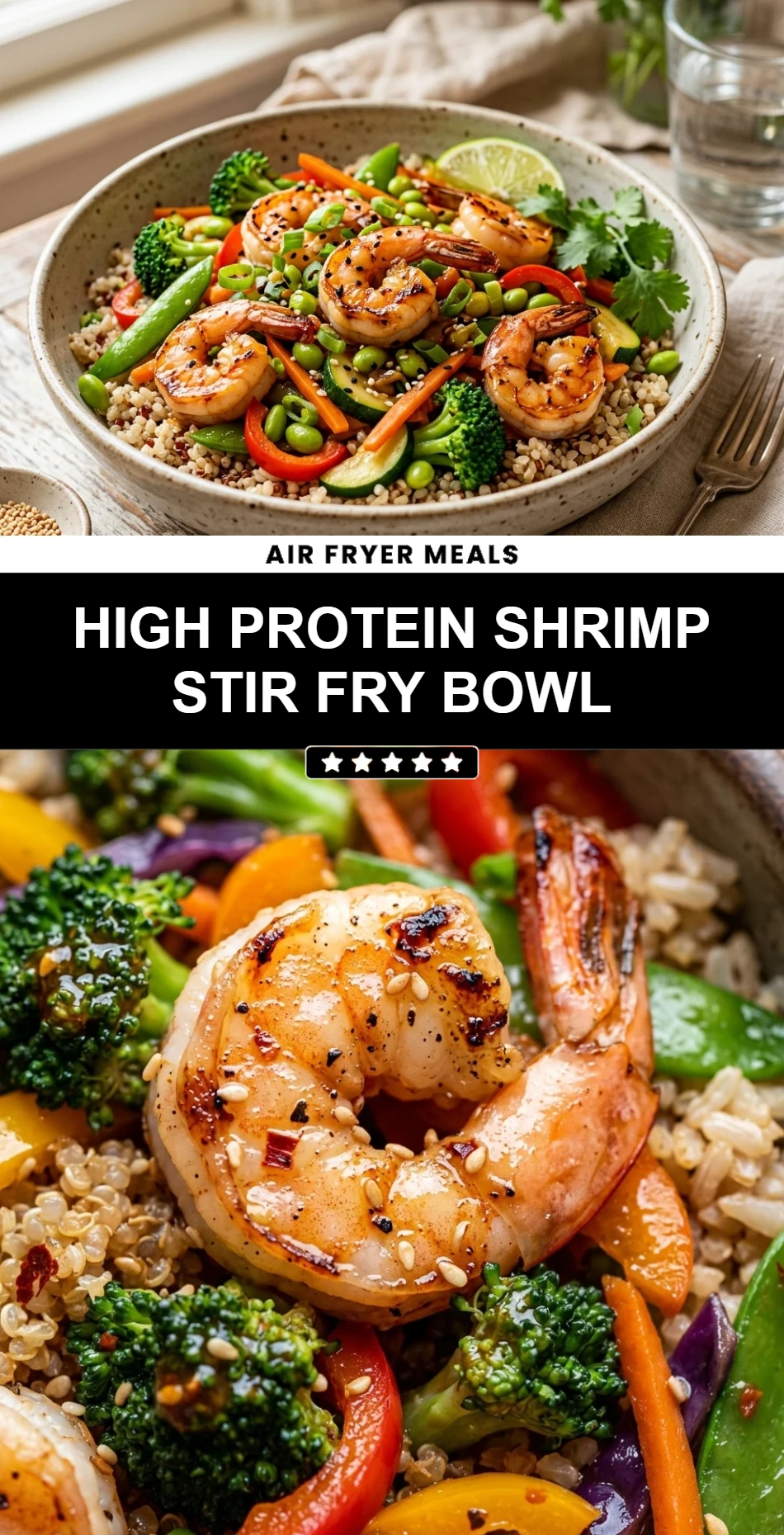 High Protein Shrimp Stir Fry Bowl