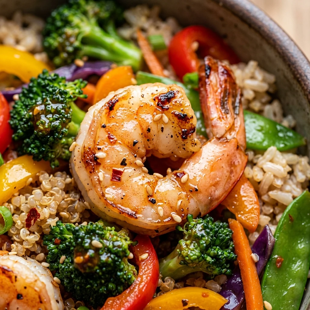 High Protein Shrimp Stir Fry Bowl