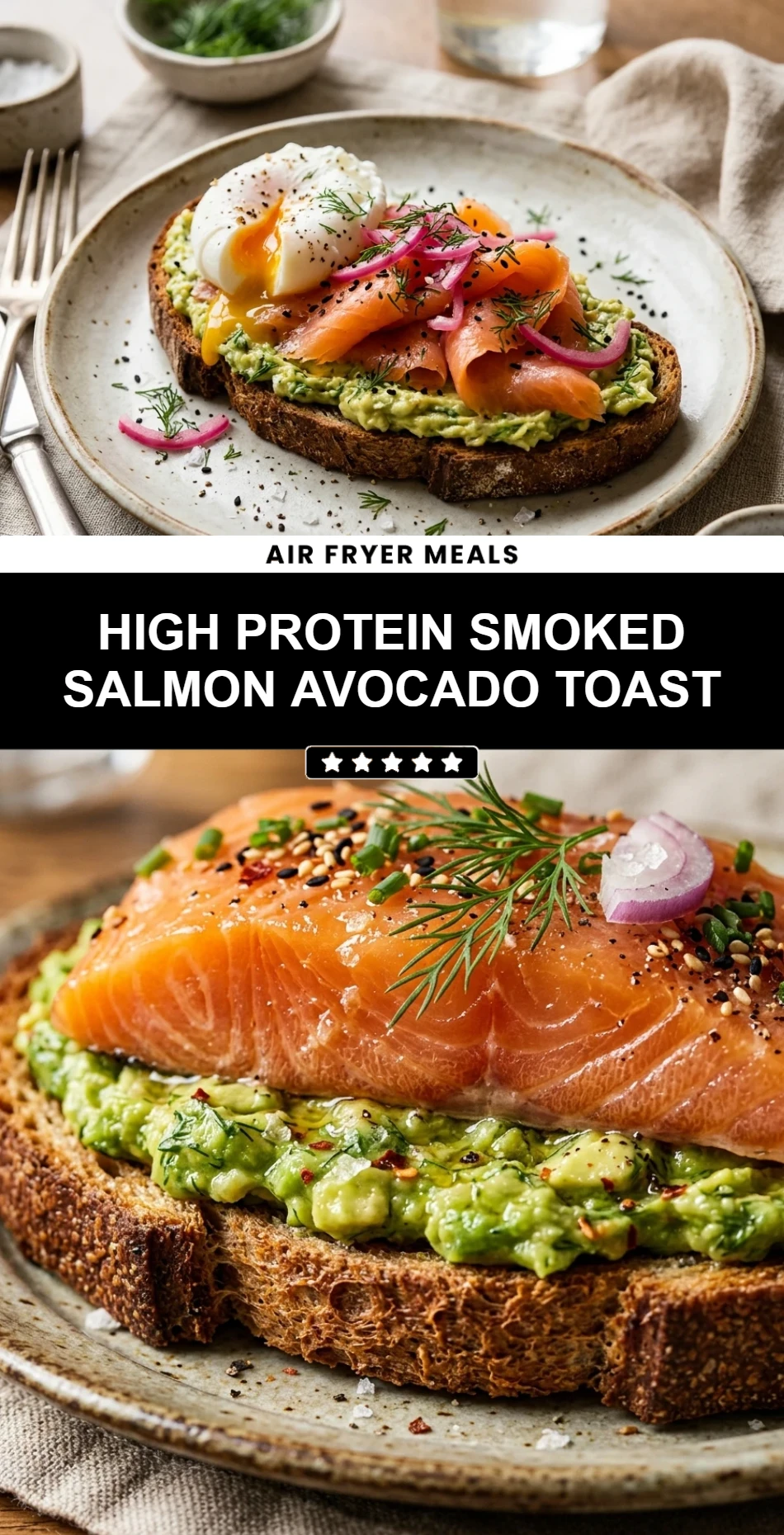 High Protein Smoked Salmon Avocado Toast