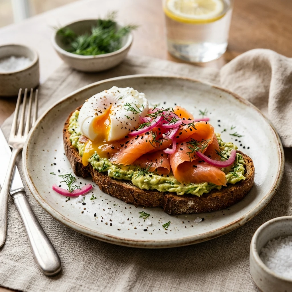 High Protein Smoked Salmon Avocado Toast