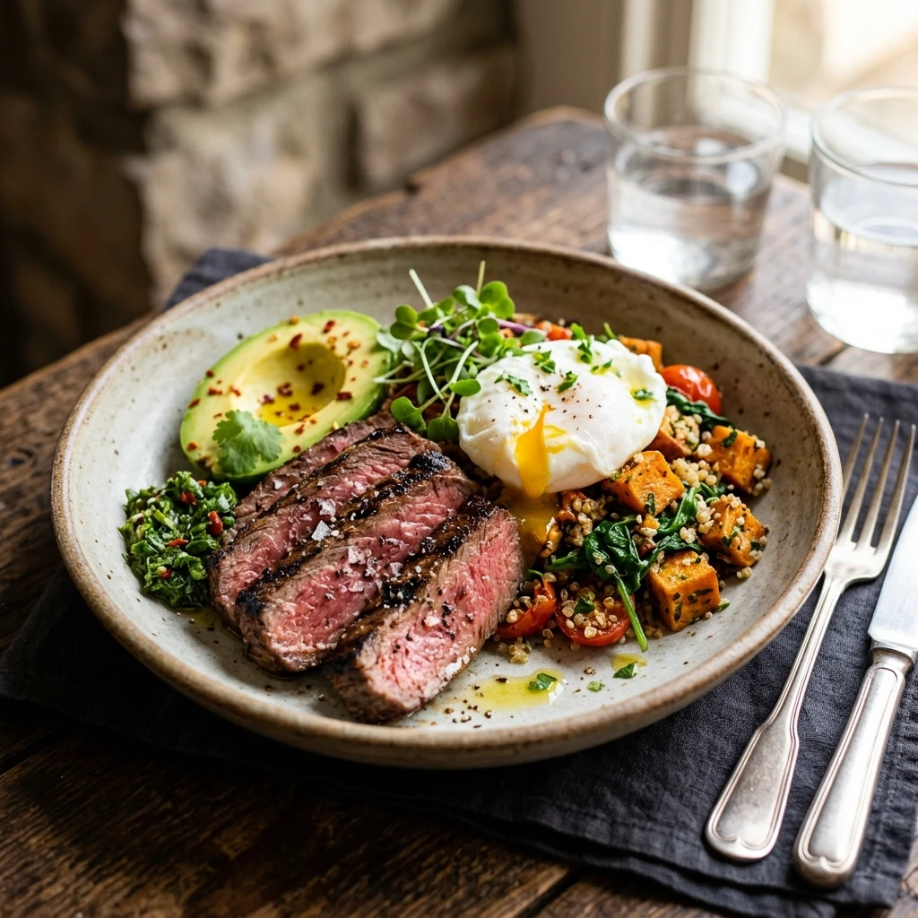 High Protein Steak and Eggs Bowl