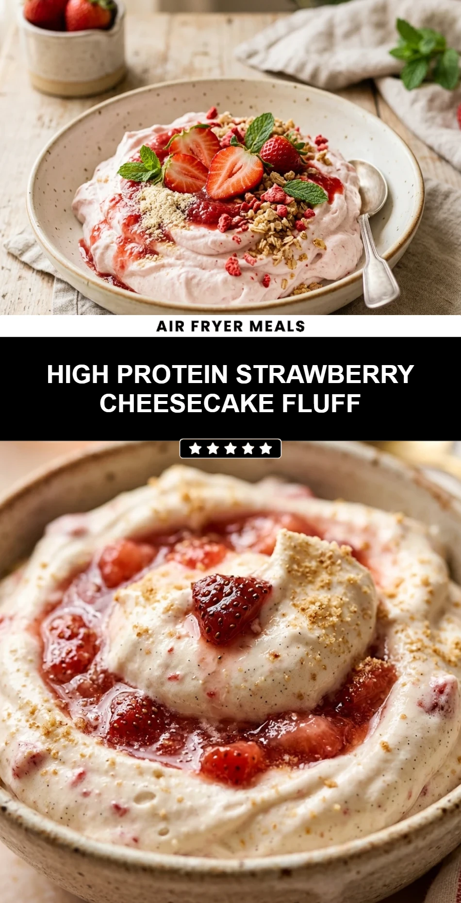 High Protein Strawberry Cheesecake Fluff