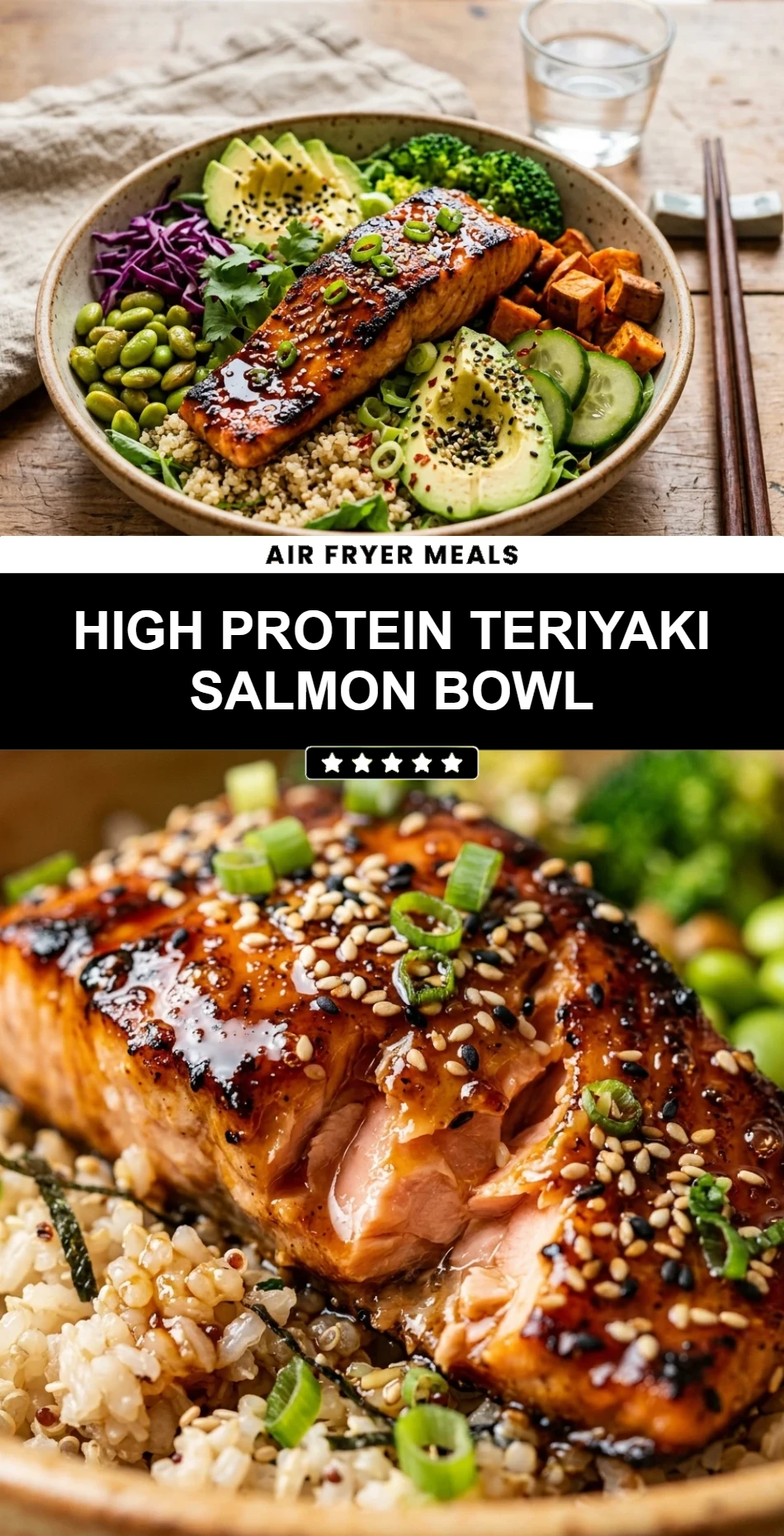 High Protein Teriyaki Salmon Bowl
