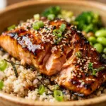 High Protein Teriyaki Salmon Bowl