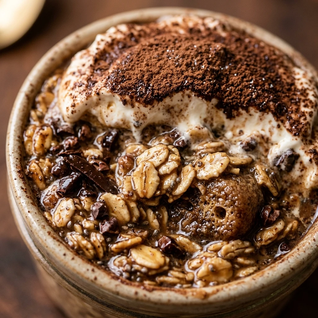 High-Protein Tiramisu Overnight Oats