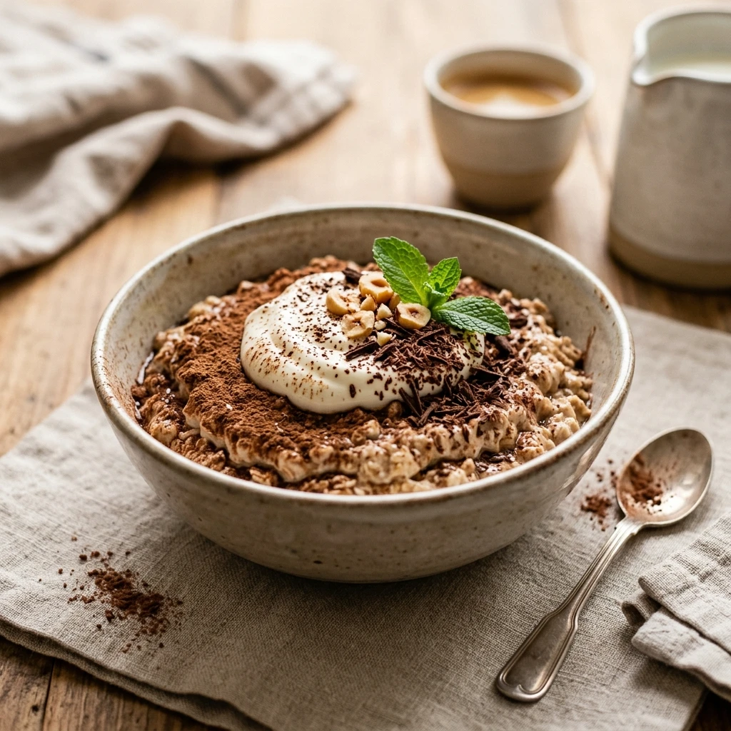 High Protein Tiramisu Overnight Oats