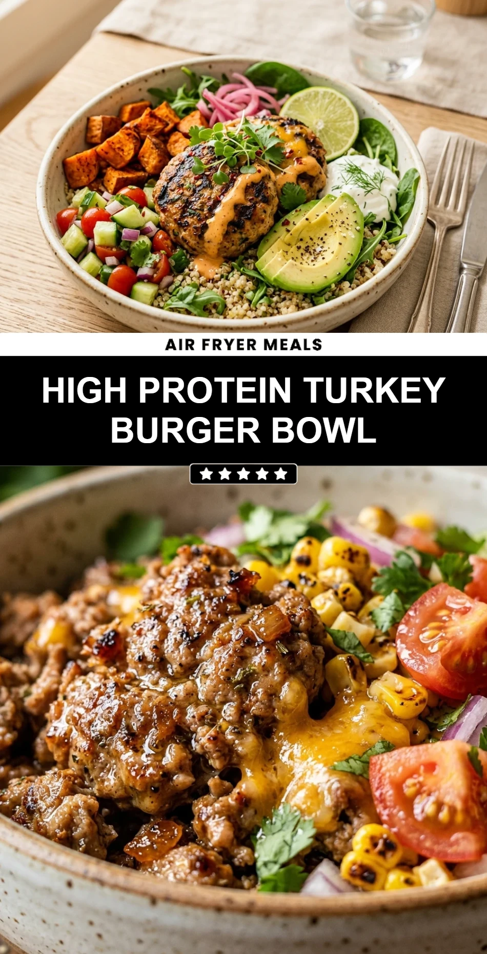 High Protein Turkey Burger Bowl