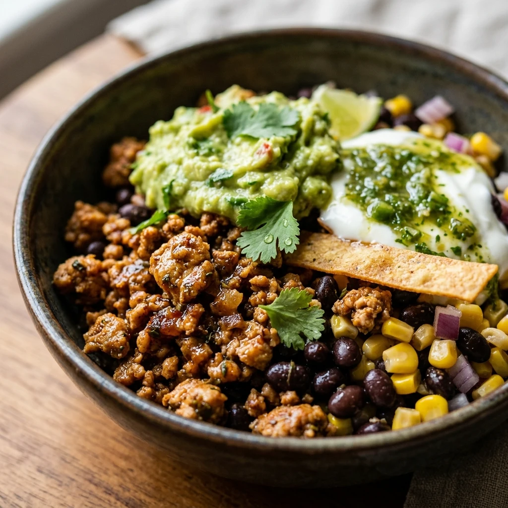High Protein Turkey Taco Bowl