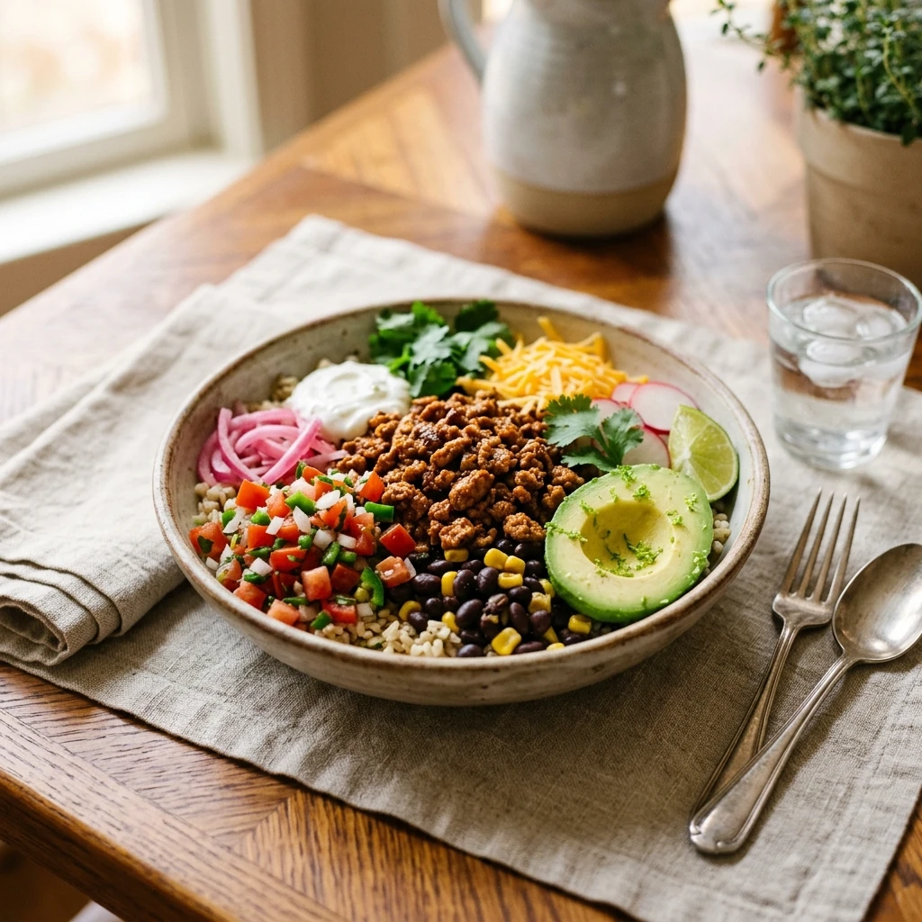 High Protein Turkey Taco Bowl