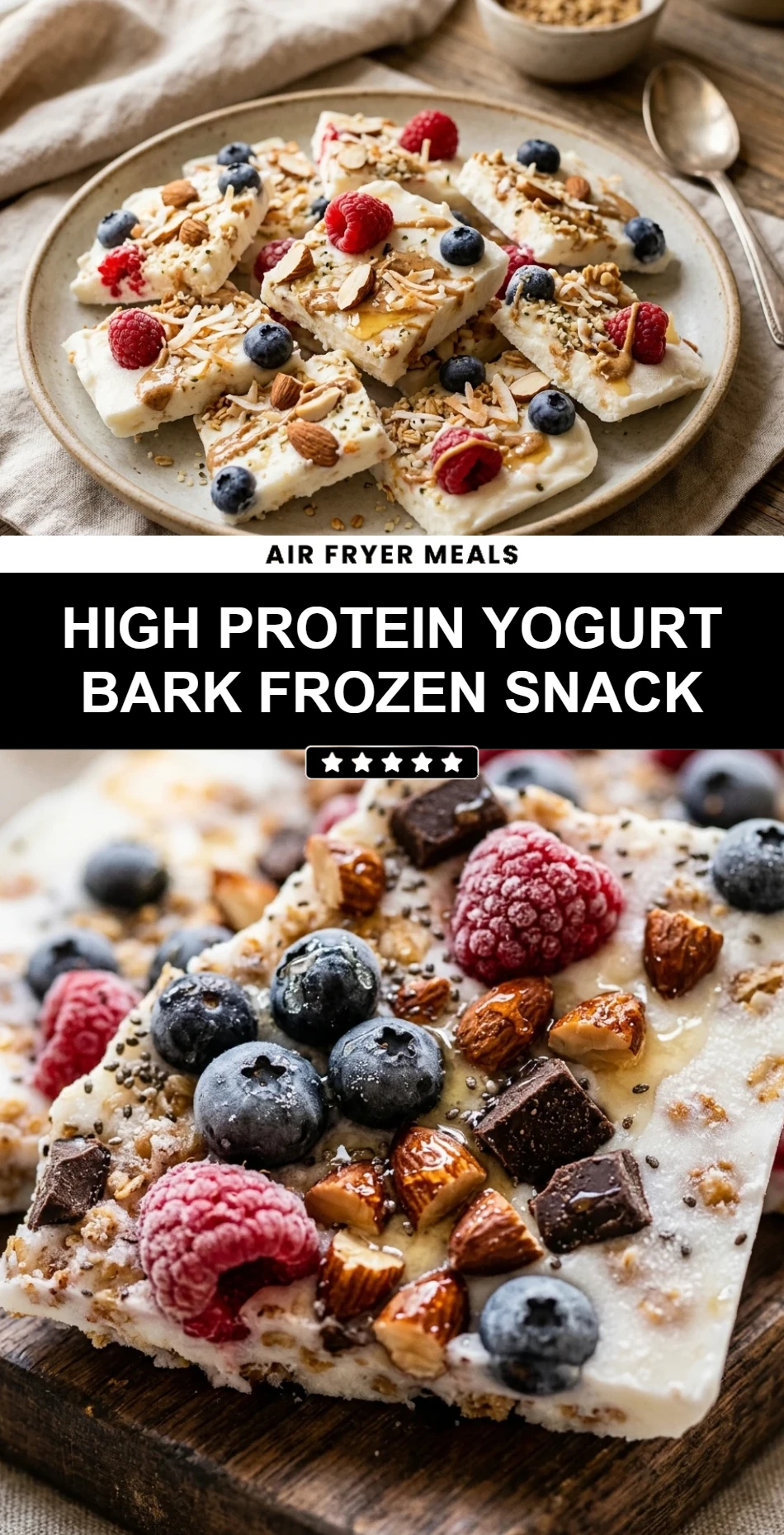High Protein Yogurt Bark Frozen Snack