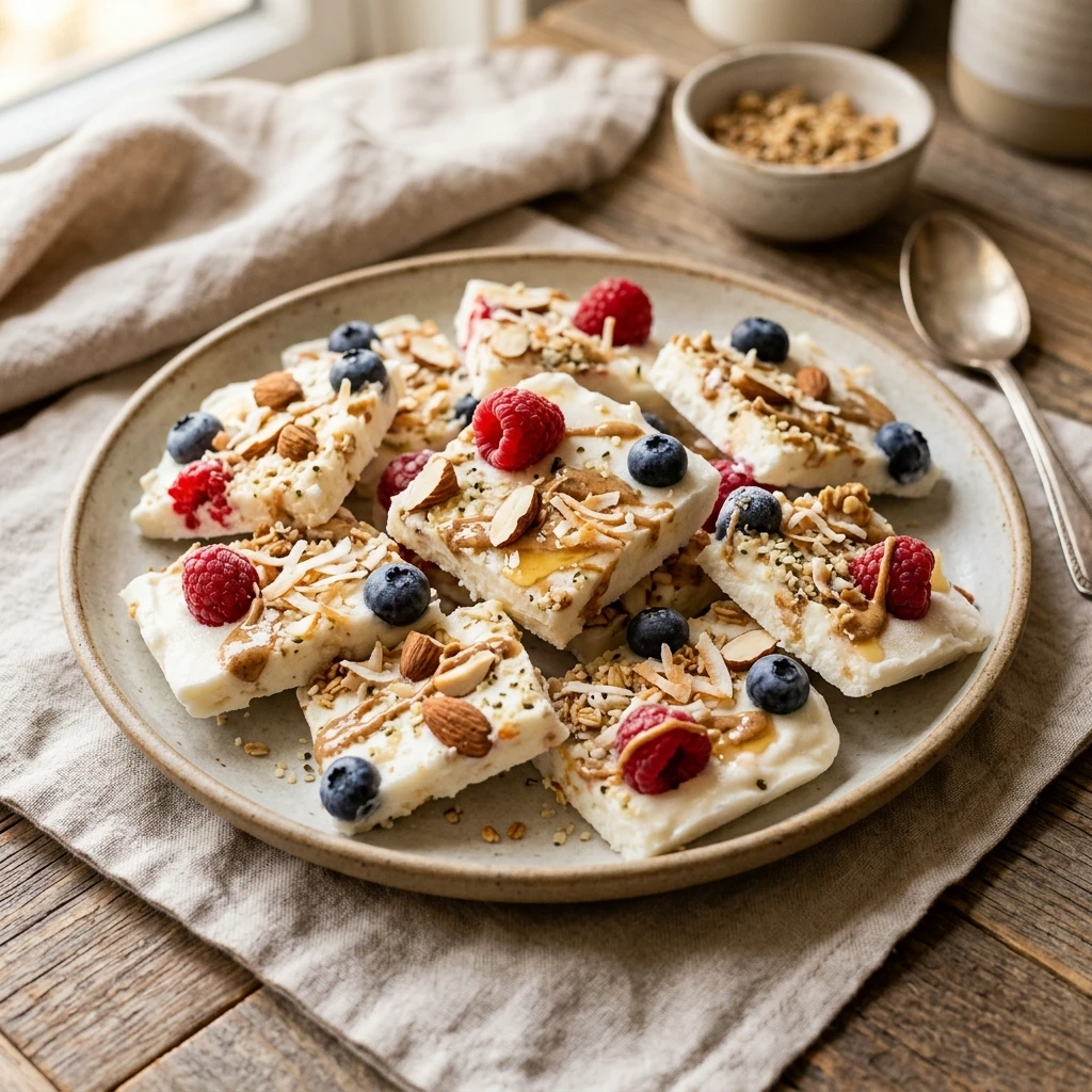 High Protein Yogurt Bark Frozen Snack
