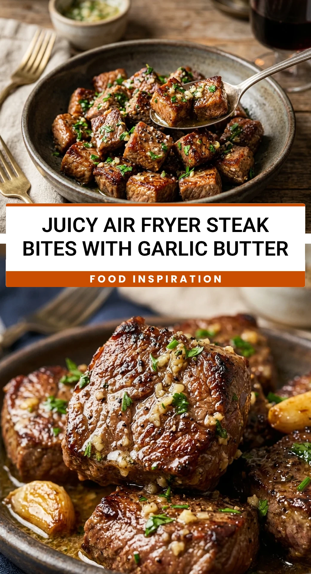 Juicy Air Fryer Steak Bites with Garlic Butter
