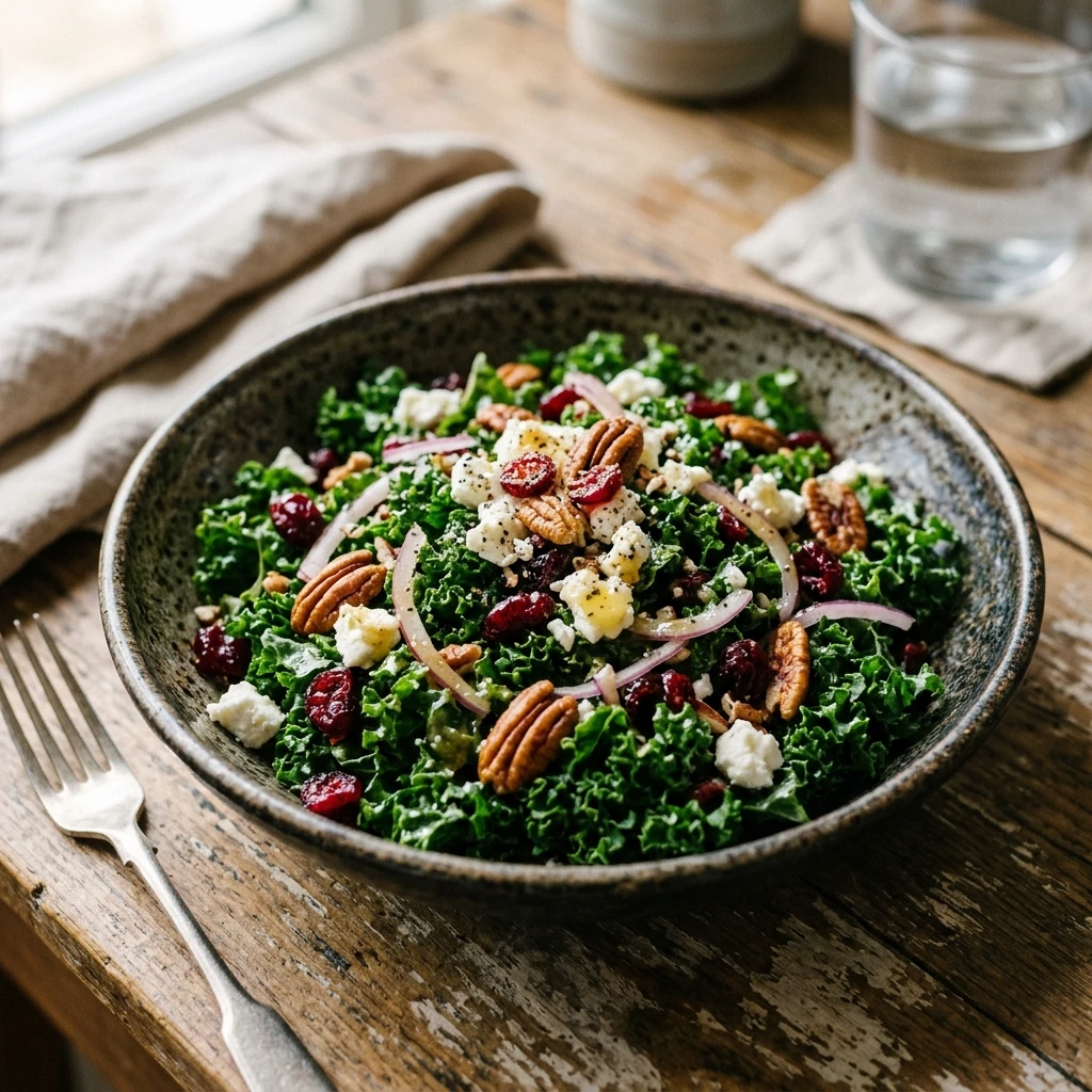 Kale Cranberry Salad With Pecans