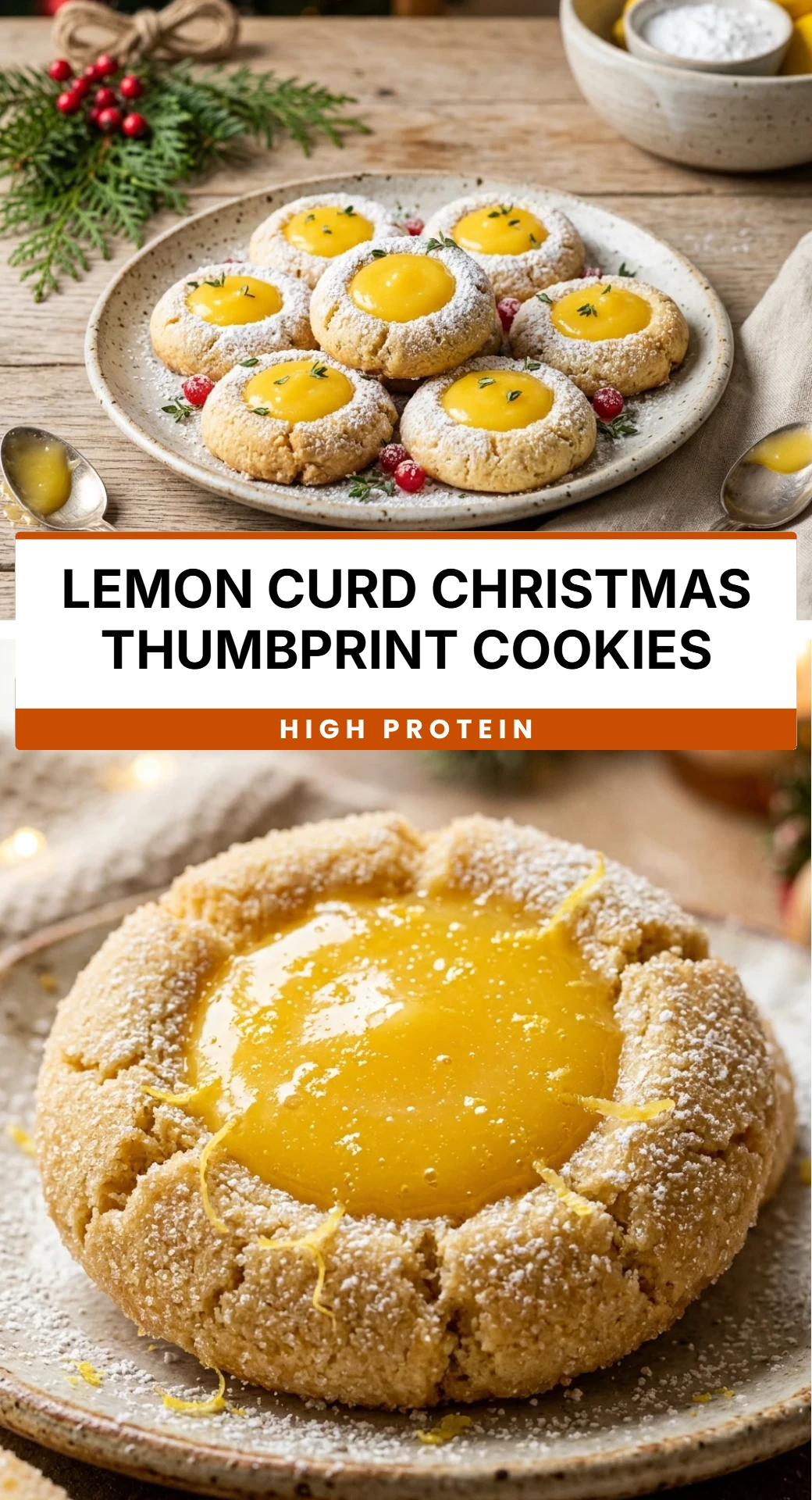 Lemon Curd Christmas Thumbprint Cookies