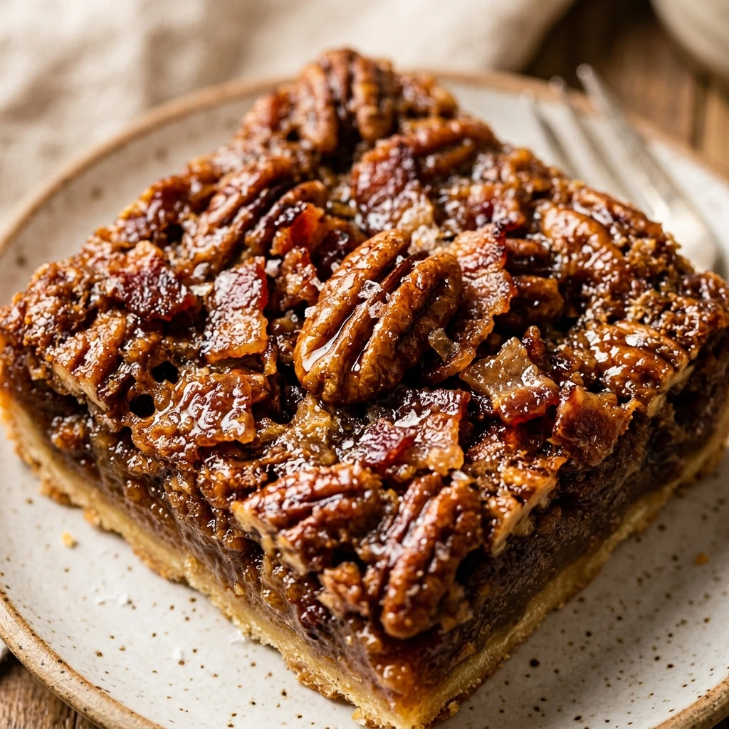 Maple Bacon Bourbon Pecan Pie Bars Recipe