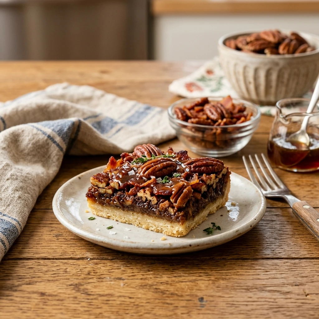 Maple Bacon Bourbon Pecan Pie Bars Recipe