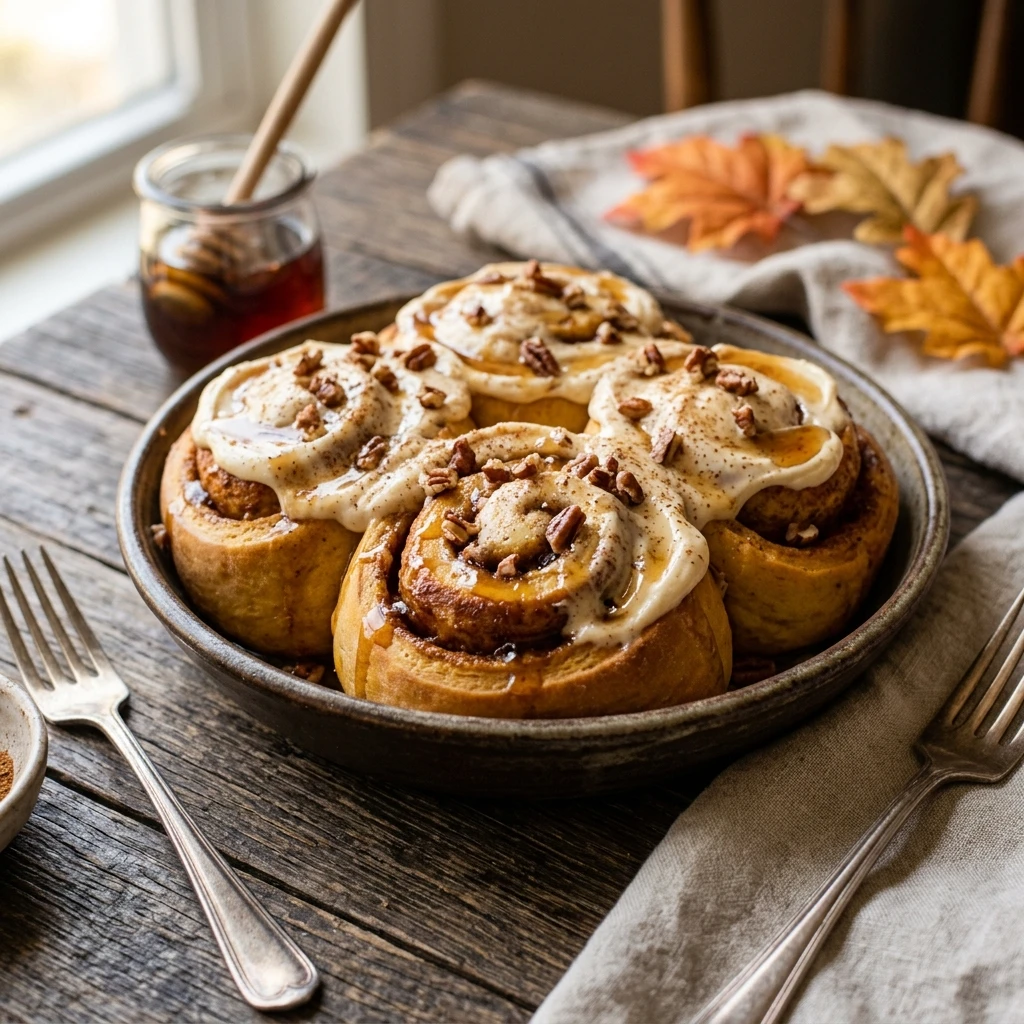 Maple Pumpkin Cinnamon Rolls Viral Recipe