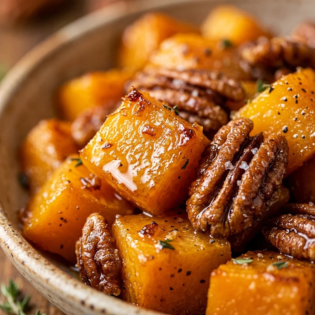 Maple Roasted Butternut Squash With Pecans Snack